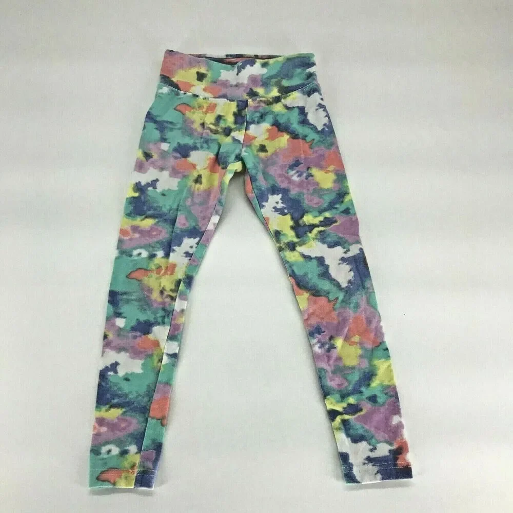 Justice Girls Leggings Abstract Colorful Stretch 6
